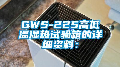 GWS-225高低溫濕熱試驗(yàn)箱的詳細(xì)資料：