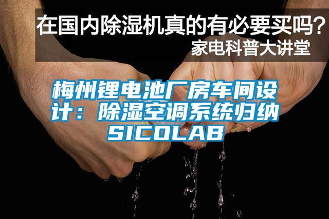 梅州鋰電池廠房車間設(shè)計(jì)：除濕空調(diào)系統(tǒng)歸納SICOLAB