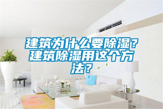 建筑為什么要除濕？建筑除濕用這個方法？